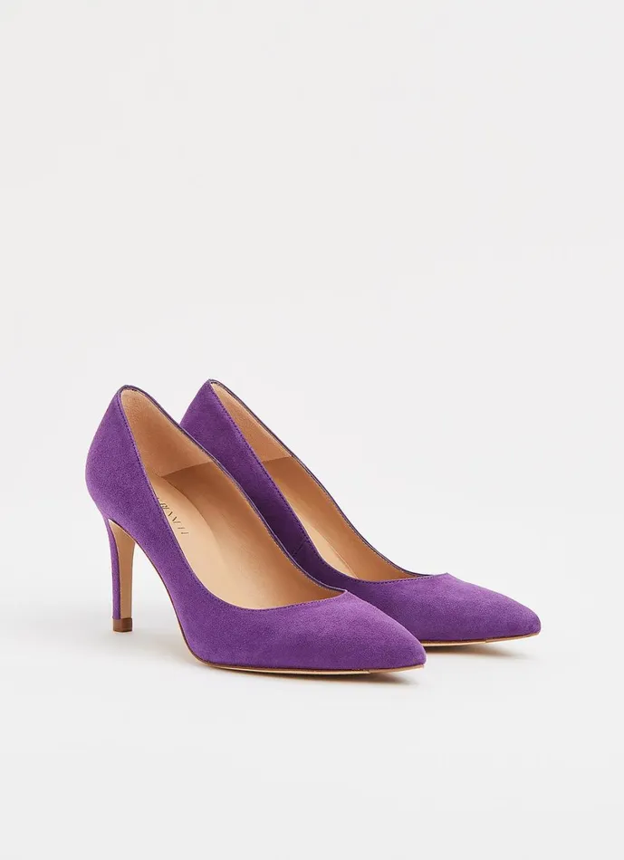 LKBennett Court Shoes Women Floret Mulberry Suede Pointed Toe Courts LKBennett Court Shoes Women Floret Mulberry Suede Pointed Toe Courts
