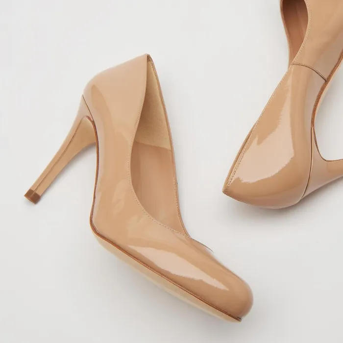 LKBennett Court Shoes Women Stila Beige Patent Leather Round Toe Courts LKBennett Court Shoes Women Stila Beige Patent Leather Round Toe Courts