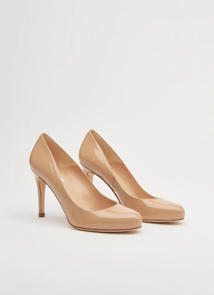 LKBennett Court Shoes Women Stila Beige Patent Leather Round Toe Courts LKBennett Court Shoes Women Stila Beige Patent Leather Round Toe Courts