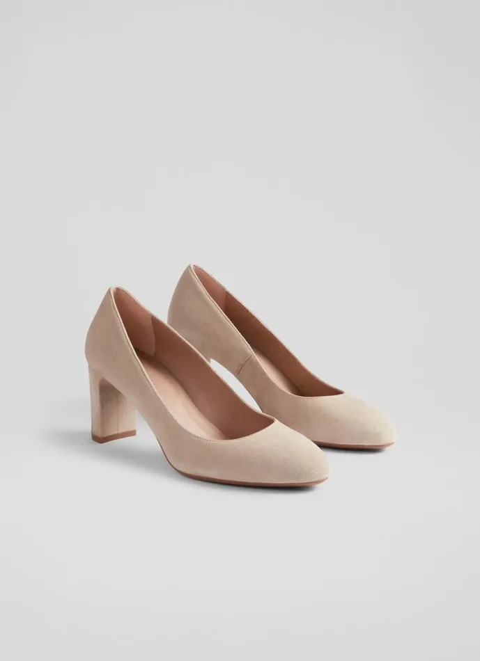 LKBennett Court Shoes Women Winola Beige Suede Round Toe Courts LKBennett Court Shoes Women Winola Beige Suede Round Toe Courts
