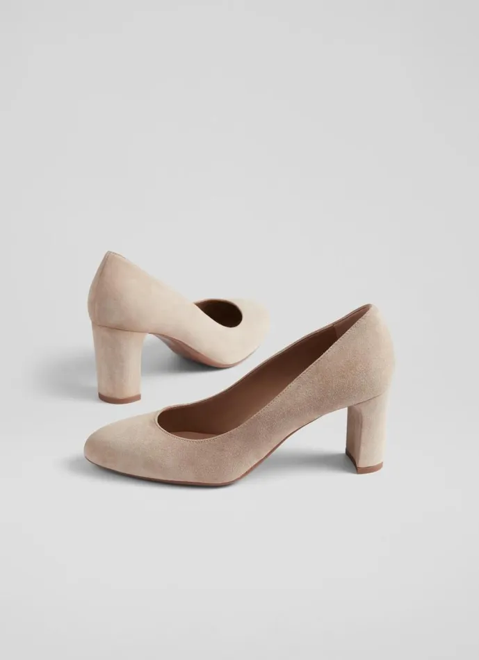 LKBennett Court Shoes Women Winola Beige Suede Round Toe Courts LKBennett Court Shoes Women Winola Beige Suede Round Toe Courts