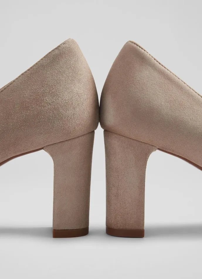 LKBennett Court Shoes Women Winola Beige Suede Round Toe Courts LKBennett Court Shoes Women Winola Beige Suede Round Toe Courts