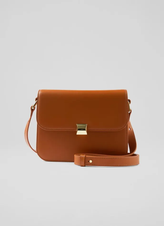 LKBennett CrossBody Bags Women Othelia Tan Lock Crossbody Shoulder Bag LKBennett CrossBody Bags Women Othelia Tan Lock Crossbody Shoulder Bag