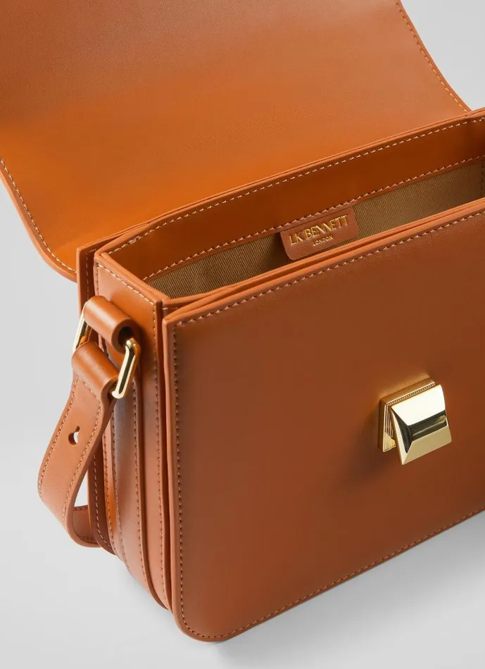 LKBennett CrossBody Bags Women Othelia Tan Lock Crossbody Shoulder Bag LKBennett CrossBody Bags Women Othelia Tan Lock Crossbody Shoulder Bag