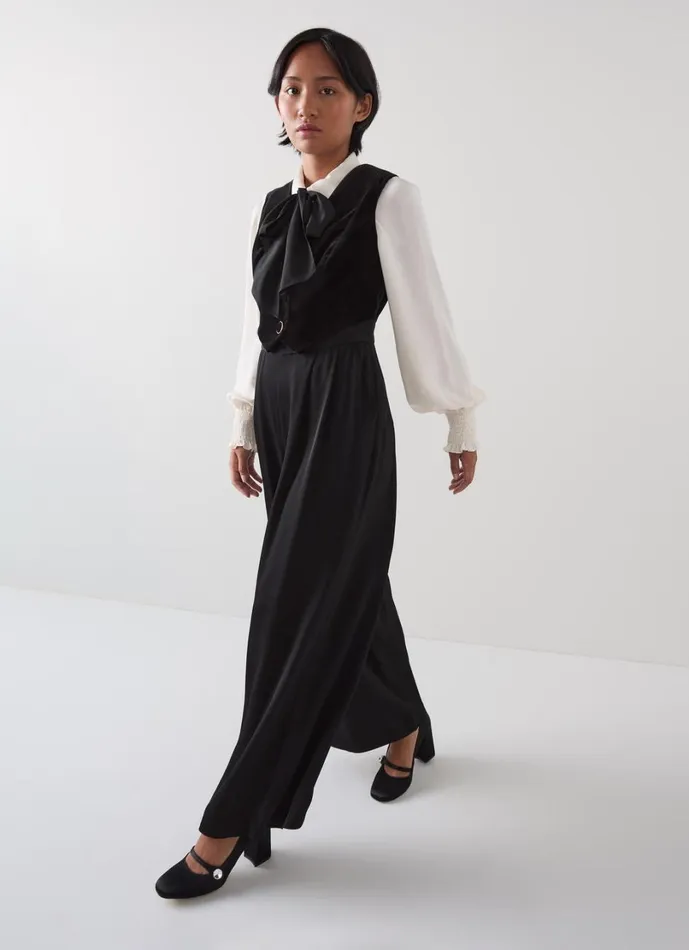 LKBennett Dresses Women Carine Petite Black Waistcoat Culotte Jumpsuit LKBennett Dresses Women Carine Petite Black Waistcoat Culotte Jumpsuit