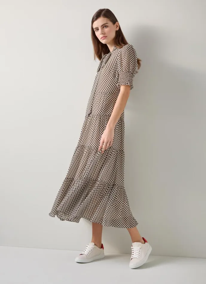 LKBennett Dresses Women Coco Ecru Polka Dot Dress LKBennett Dresses Women Coco Ecru Polka Dot Dress