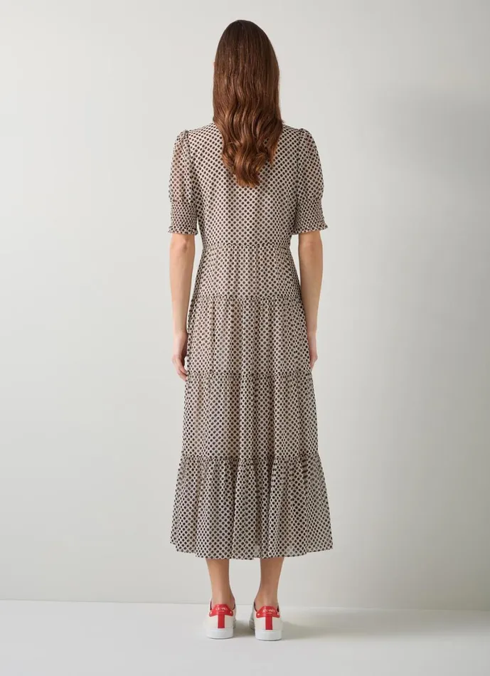 LKBennett Dresses Women Coco Ecru Polka Dot Dress LKBennett Dresses Women Coco Ecru Polka Dot Dress