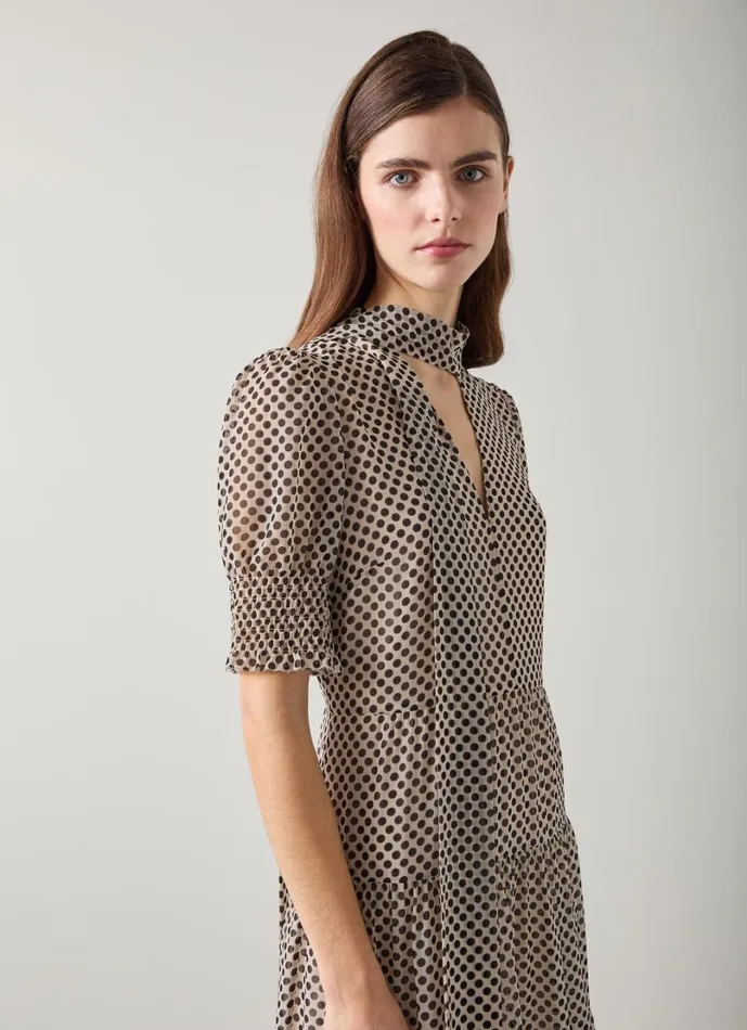 LKBennett Dresses Women Coco Ecru Polka Dot Dress LKBennett Dresses Women Coco Ecru Polka Dot Dress