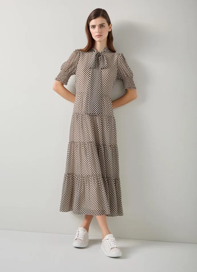 LKBennett Dresses Women Coco Ecru Polka Dot Dress LKBennett Dresses Women Coco Ecru Polka Dot Dress