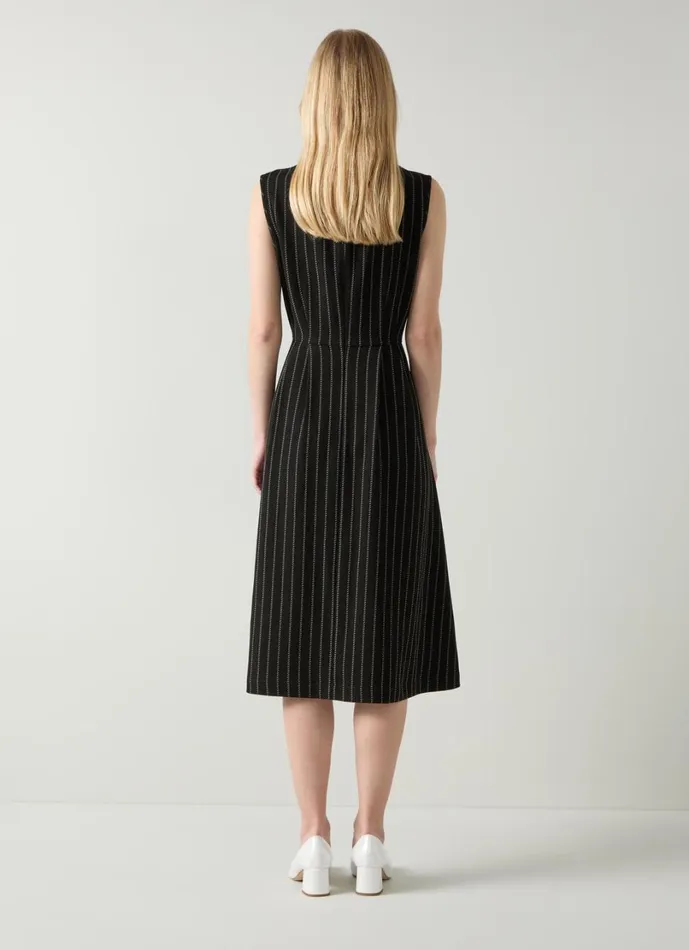 LKBennett Dresses Women Ellis Black andCream Pinstripe Sleeveless Dress LKBennett Dresses Women Ellis Black andCream Pinstripe Sleeveless Dress