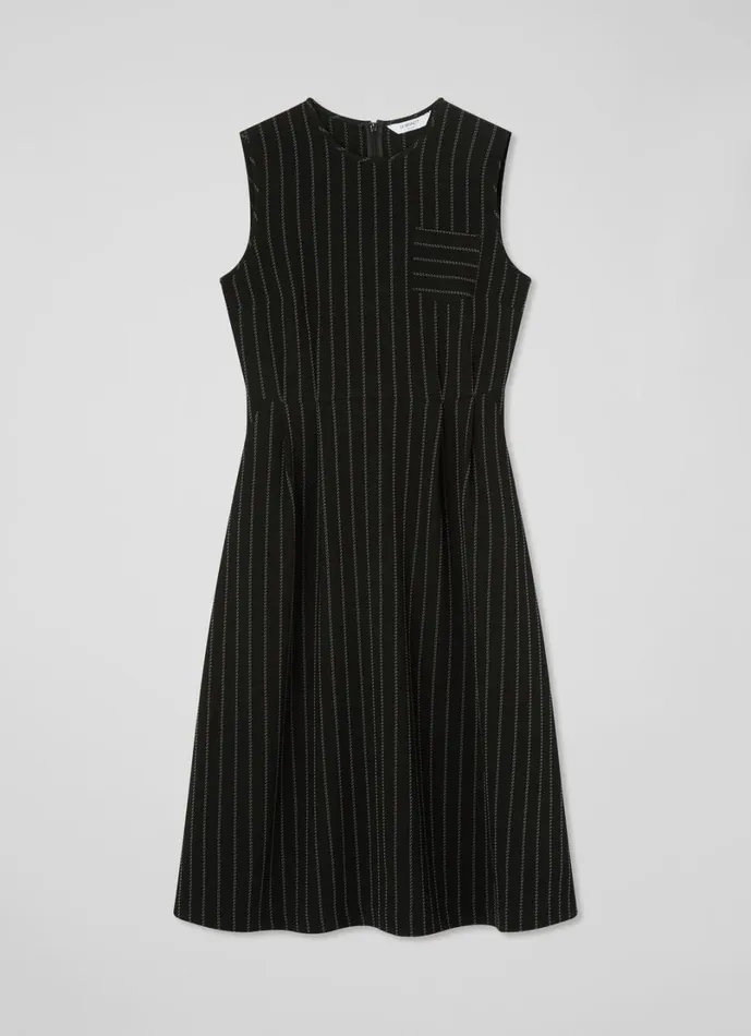 LKBennett Dresses Women Ellis Black andCream Pinstripe Sleeveless Dress LKBennett Dresses Women Ellis Black andCream Pinstripe Sleeveless Dress