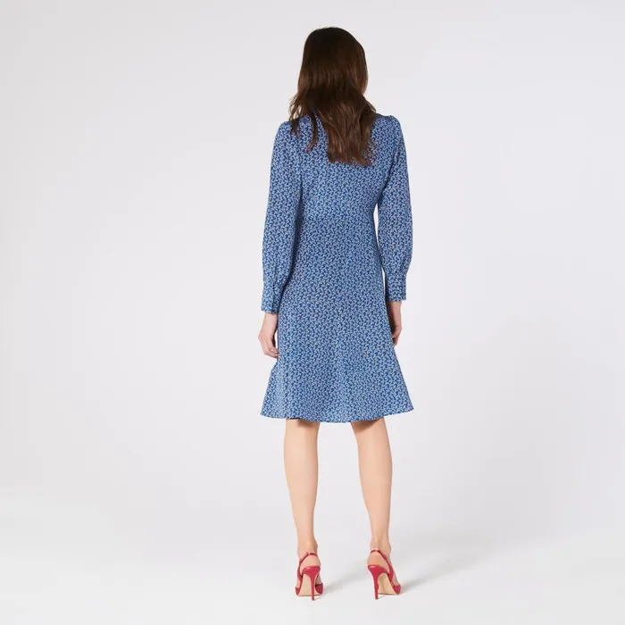 LKBennett Dresses Women Mathilde Bow Print Silk Dress LKBennett Dresses Women Mathilde Bow Print Silk Dress