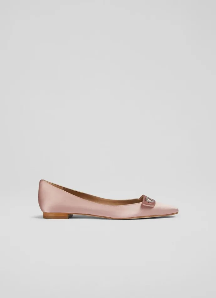 LKBennett Flats Women Amore Pink Heart Square Toe Flats