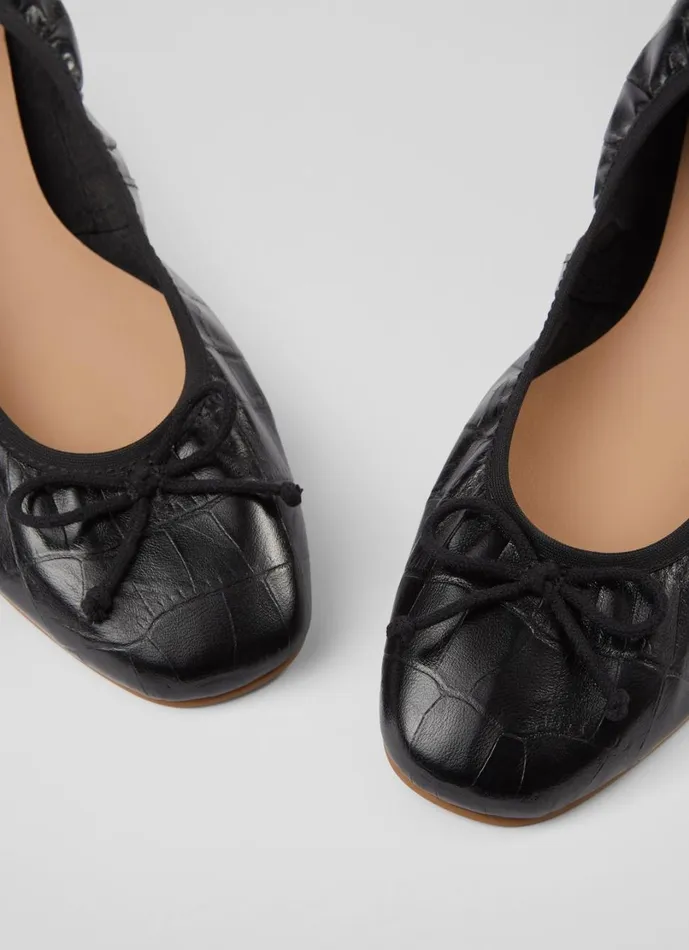 LKBennett Flats Women Trilly Black SnakeEffect Leather Ballet Pumps LKBennett Flats Women Trilly Black SnakeEffect Leather Ballet Pumps