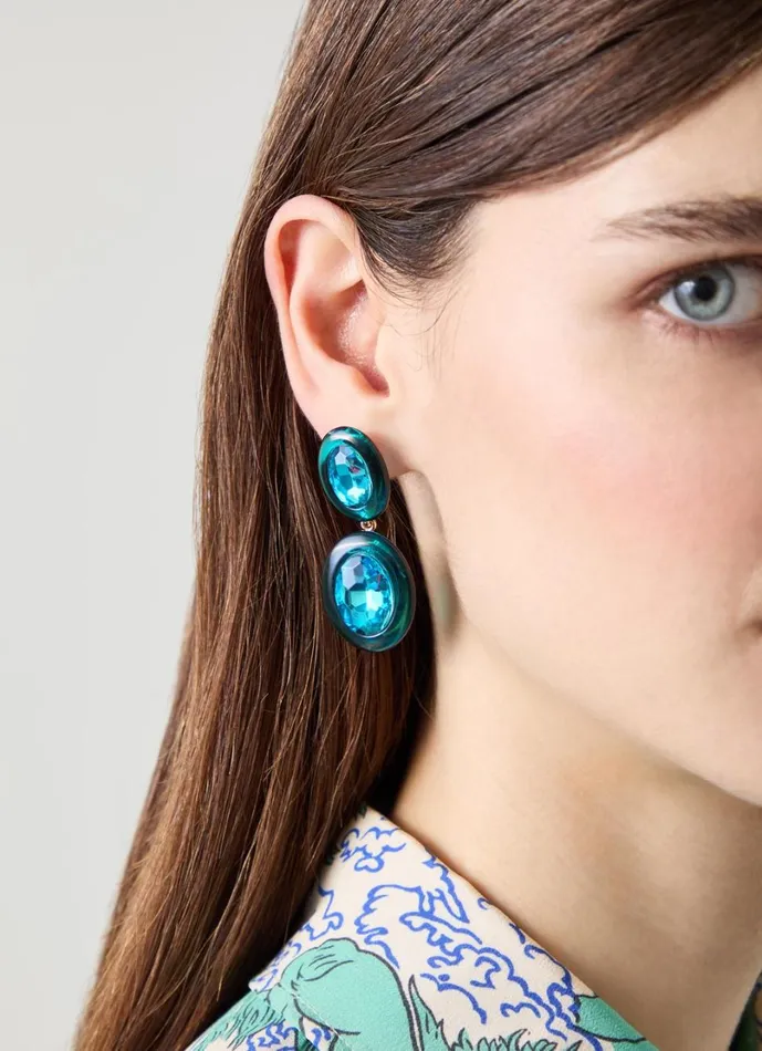 LKBennett Jewellery Women Callie Teal Resin Crystal Statement LKBennett Jewellery Women Callie Teal Resin Crystal Statement