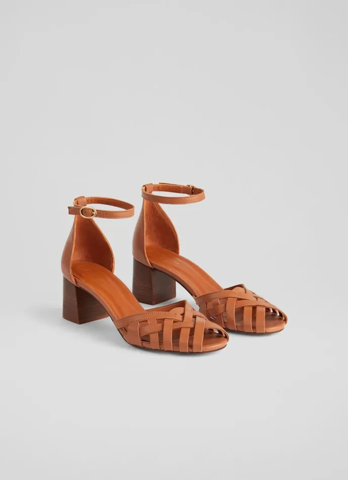 LKBennett Sandals Women Noemia Tan Leather CrissCross Sandals LKBennett Sandals Women Noemia Tan Leather CrissCross Sandals