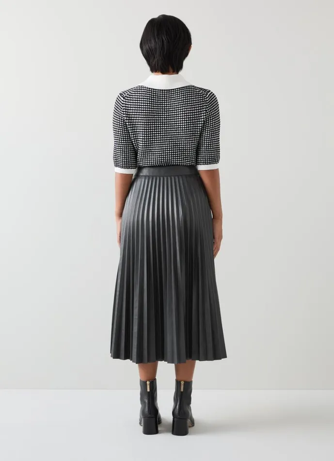 LKBennett Skirts Women Laurie Petite Black Pleated Skirt LKBennett Skirts Women Laurie Petite Black Pleated Skirt