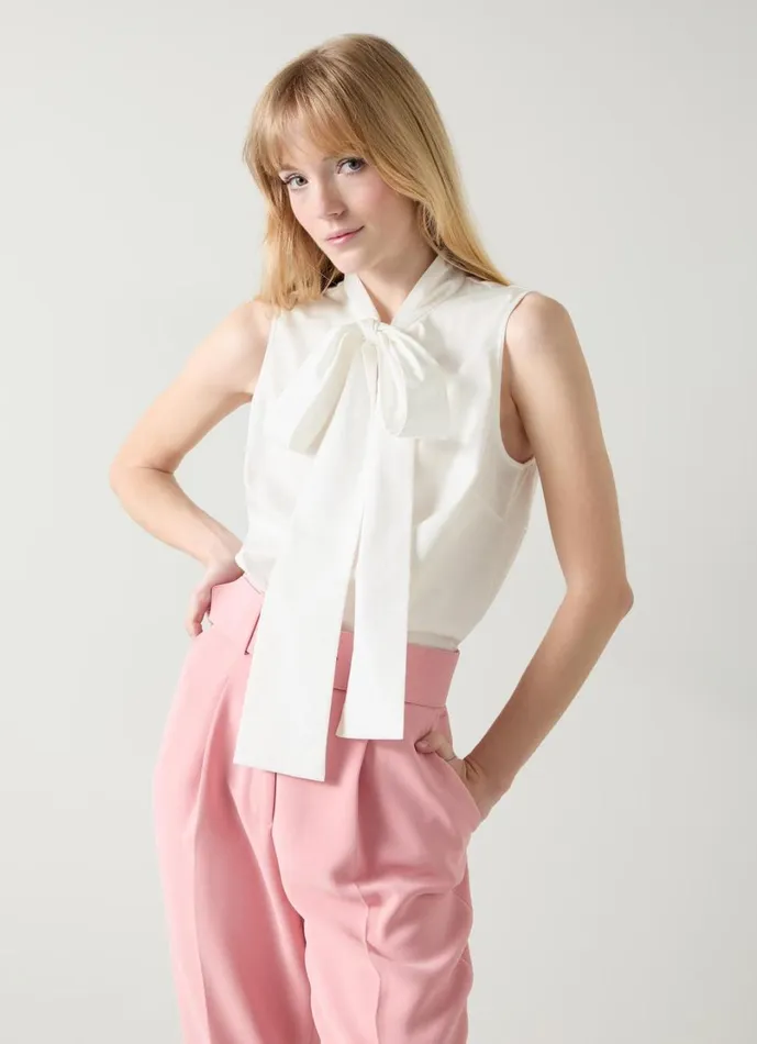LKBennett Tops Women Florian White Organic Cotton Blouse LKBennett Tops Women Florian White Organic Cotton Blouse