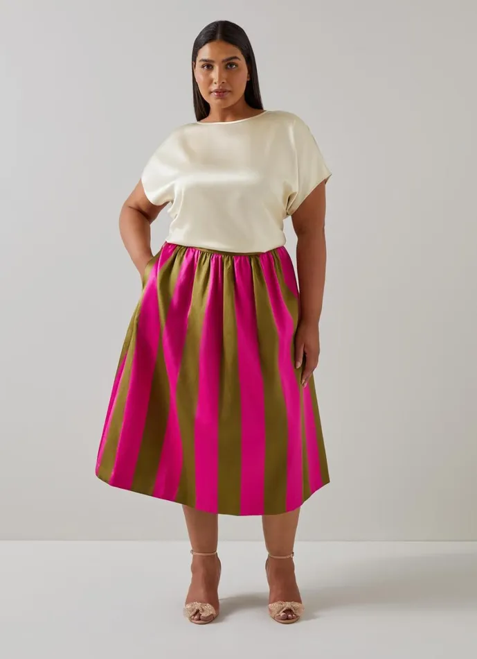 LKBennett Tops Women Lena Ecru Satin Relaxed Top LKBennett Tops Women Lena Ecru Satin Relaxed Top