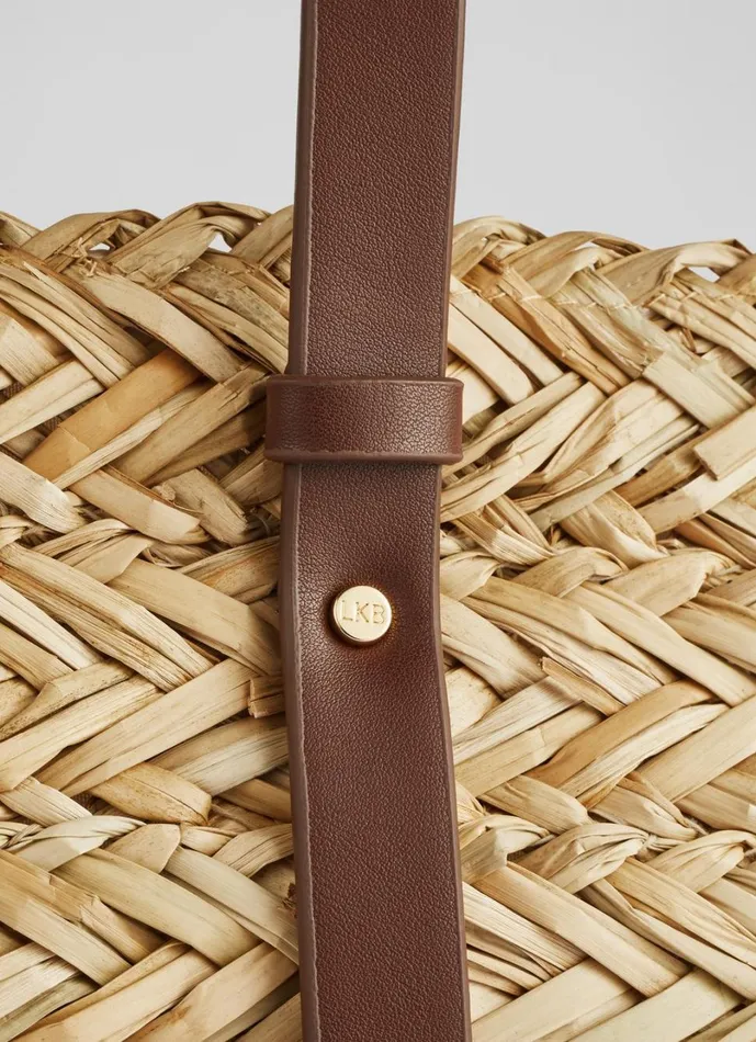 LKBennett Tote Bags Women Viola Natural Straw Brown Handles Basket Bag LKBennett Tote Bags Women Viola Natural Straw Brown Handles Basket Bag