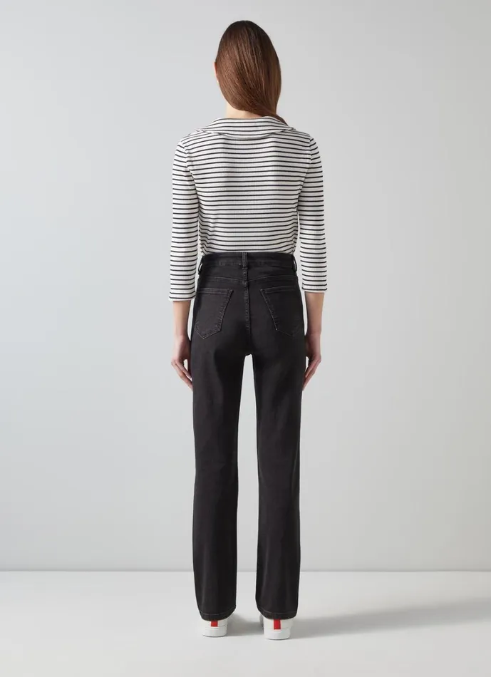 LKBennett Trousers Women Alice Black Organic Cotton Wash Straight Leg Denim Trouser LKBennett Trousers Women Alice Black Organic Cotton Wash Straight Leg Denim Trouser