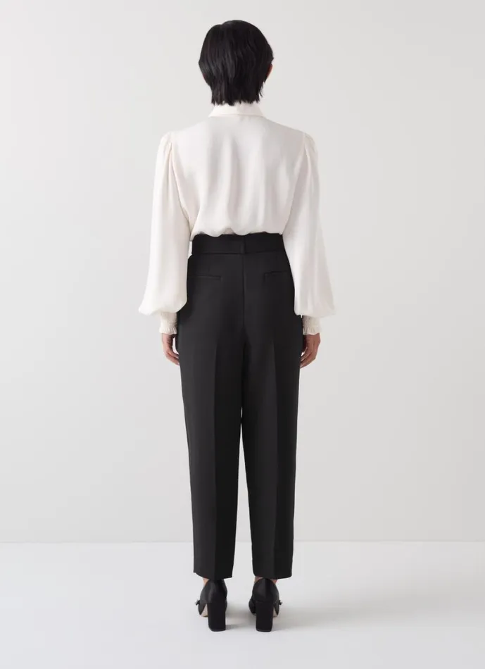 LKBennett Trousers Women Tabitha Petite Black Belted Crepe Trouser LKBennett Trousers Women Tabitha Petite Black Belted Crepe Trouser