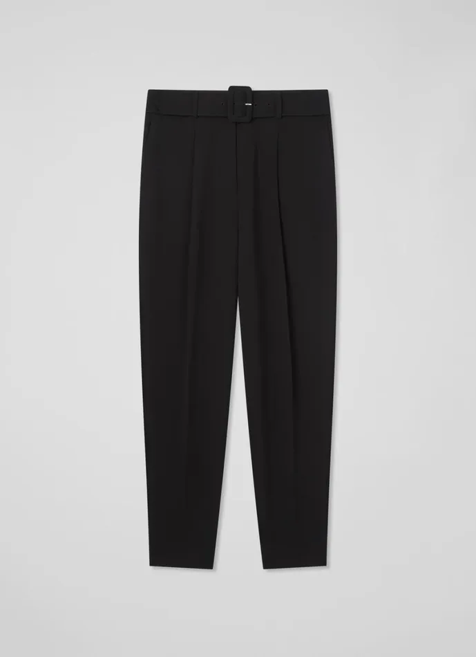 LKBennett Trousers Women Tabitha Petite Black Belted Crepe Trouser LKBennett Trousers Women Tabitha Petite Black Belted Crepe Trouser