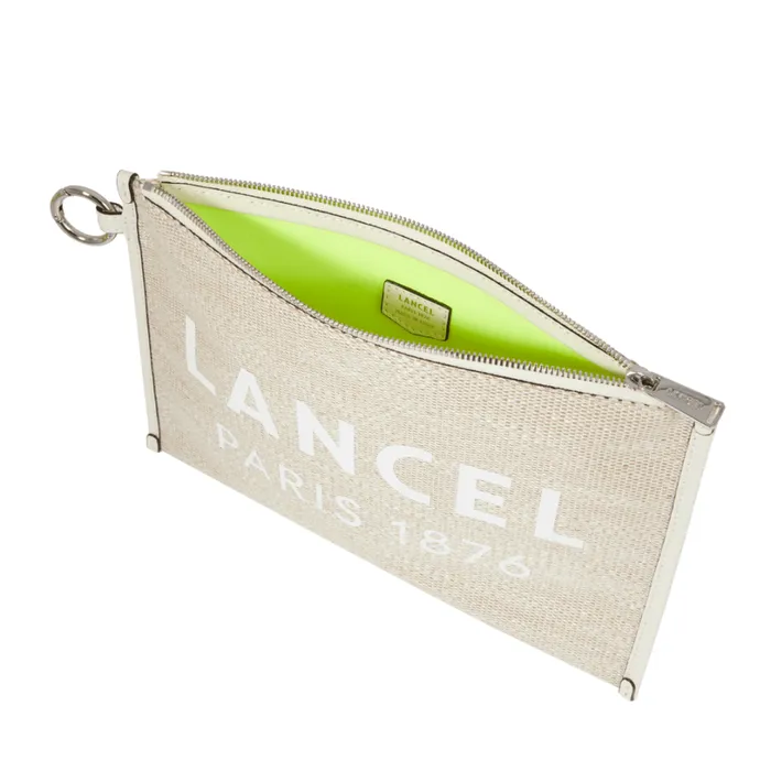 L Zipped Pouch Naturalwhite Women Lancel Clutch L Zipped Pouch Naturalwhite Women Lancel Clutch