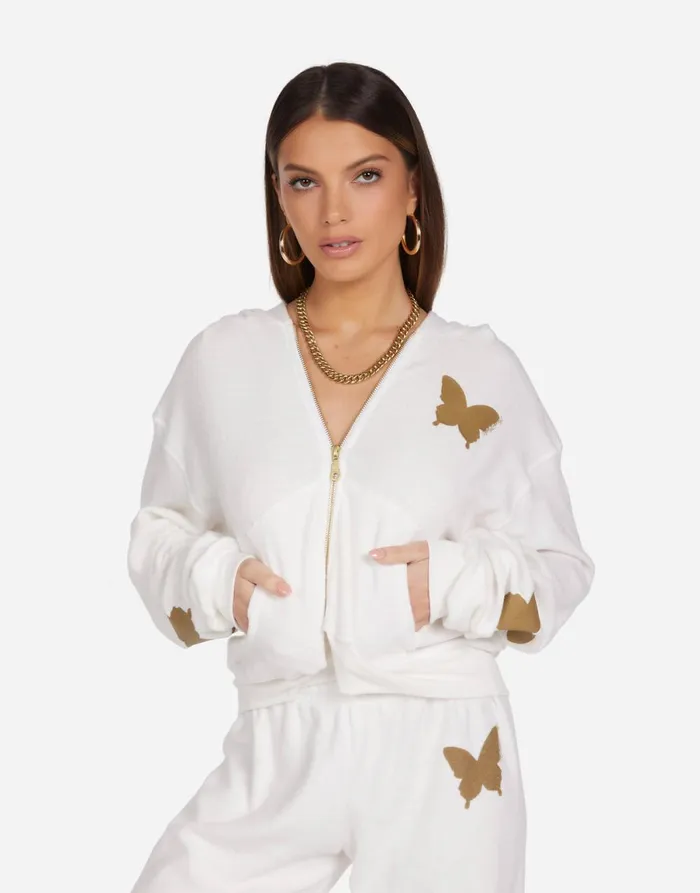 Lachelle Gold Butterflies Milk Women039s Lauren Moshi Hoodies