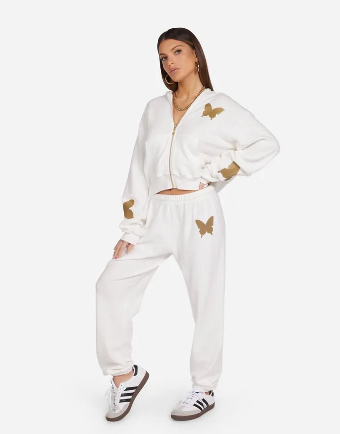 Lachelle Gold Butterflies Milk Women039s Lauren Moshi Hoodies