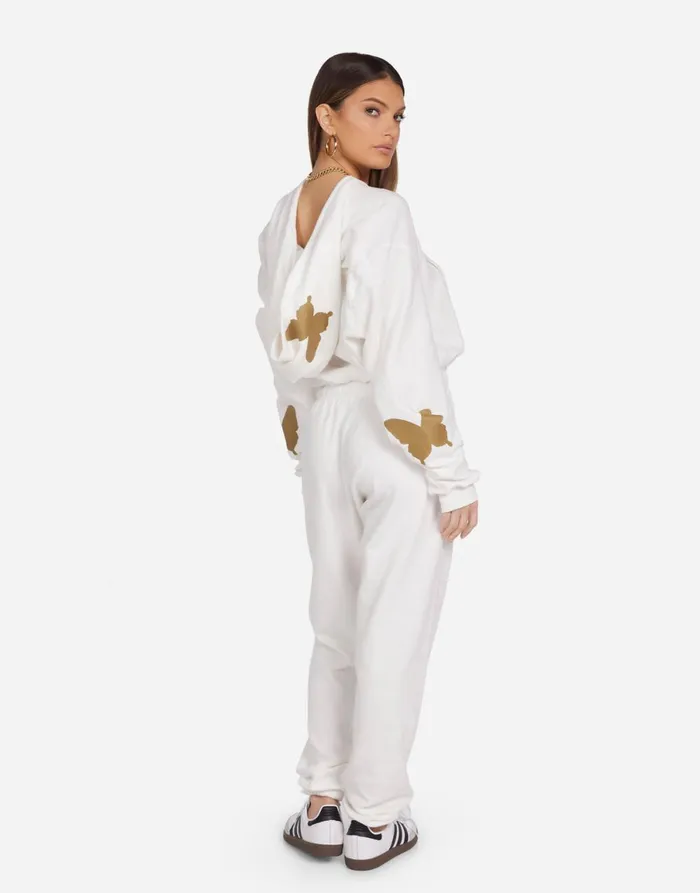 Lachelle Gold Butterflies Milk Women039s Lauren Moshi Hoodies
