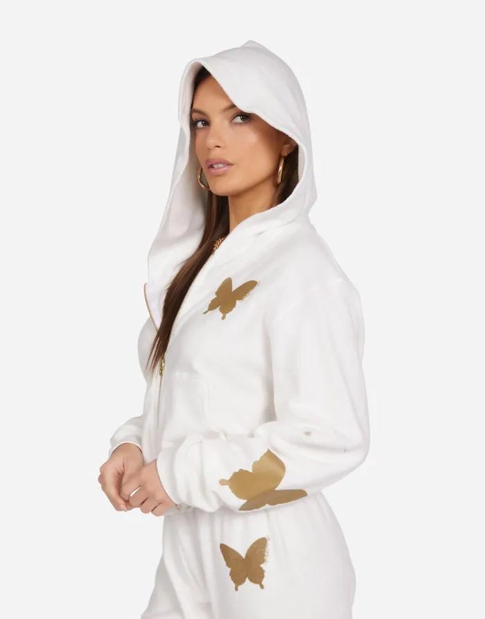 Lachelle Gold Butterflies Milk Women039s Lauren Moshi Hoodies