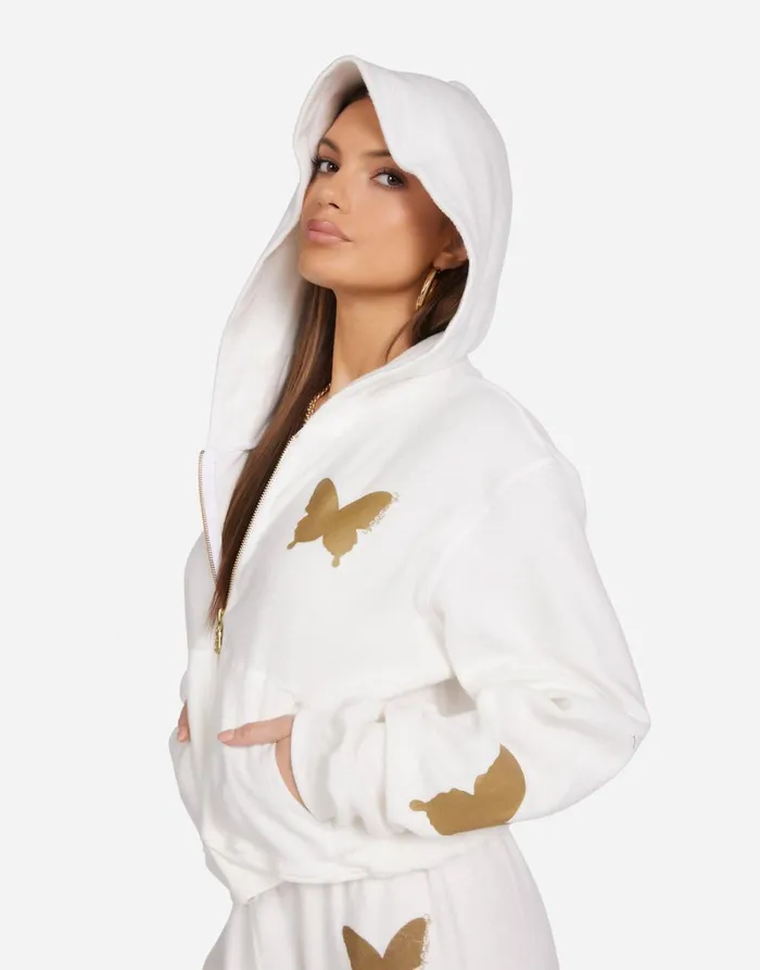 Lachelle Gold Butterflies Milk Women039s Lauren Moshi Hoodies