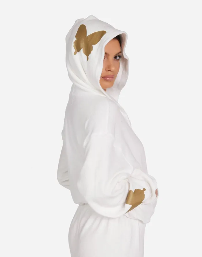Lachelle Gold Butterflies Milk Women039s Lauren Moshi Hoodies