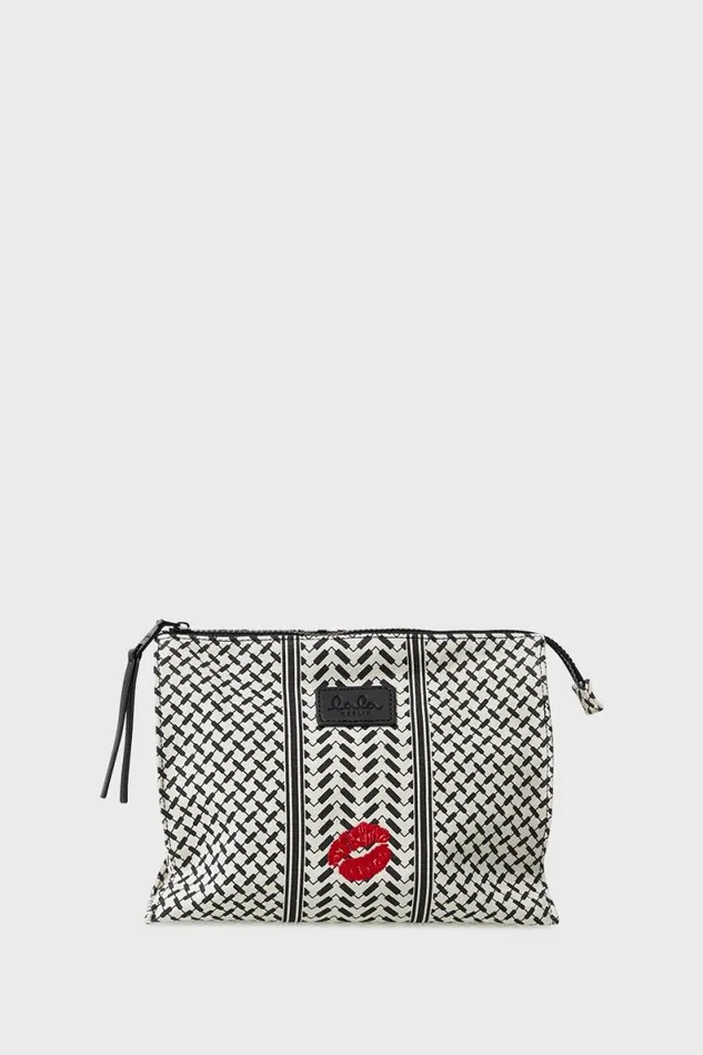 Lala Berlin Bags Pouch Pili Kiss Canvas Heritage Stripe Black 8211 Women