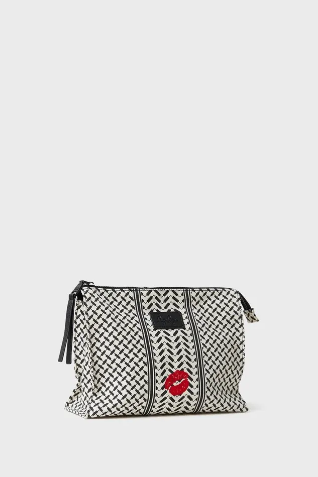 Lala Berlin Bags Pouch Pili Kiss Canvas Heritage Stripe Black 8211 Women