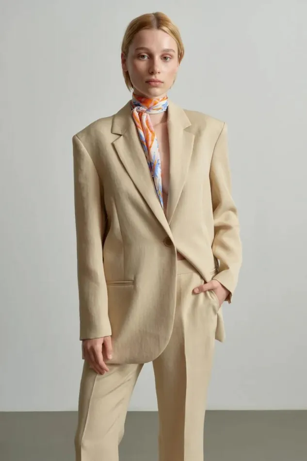 Lala Berlin Coats and Jackets Jacket Janet Viscose Mix Sesame 8211 Women