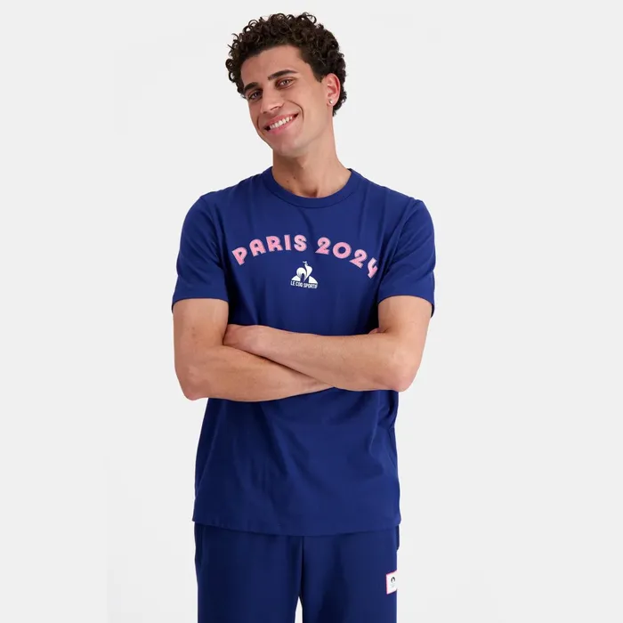 Le Coq Sportif Paris 2024 TShirt Blue Depths Men Tshirts And Tops