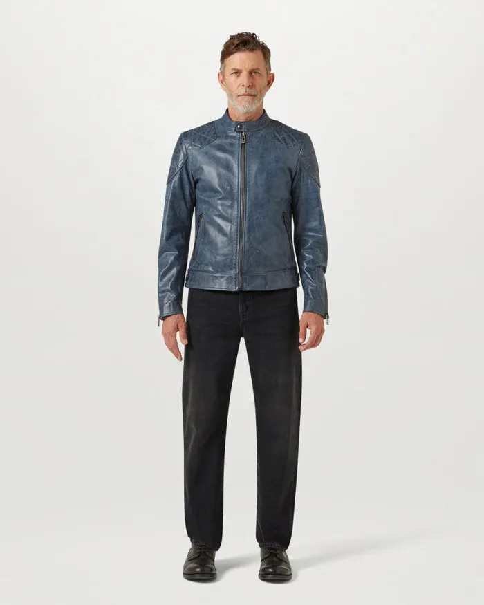 Leather Jackets Men Belstaff Outlaw Jacket Insignia Blue Leather Jackets Men Belstaff Outlaw Jacket Insignia Blue