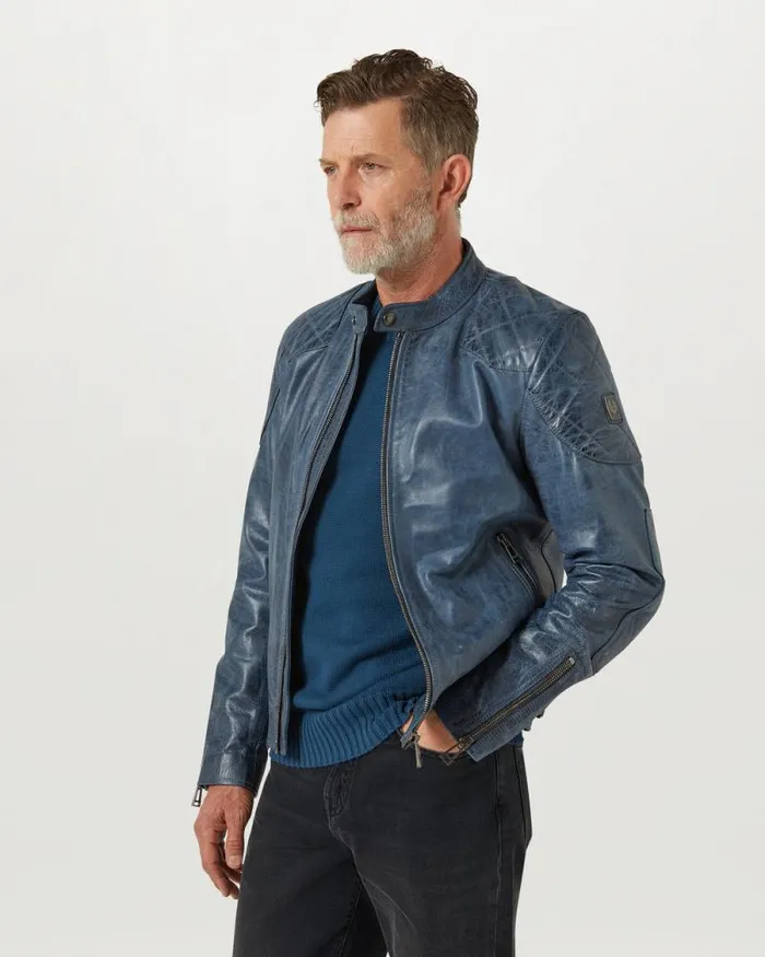 Leather Jackets Men Belstaff Outlaw Jacket Insignia Blue Leather Jackets Men Belstaff Outlaw Jacket Insignia Blue