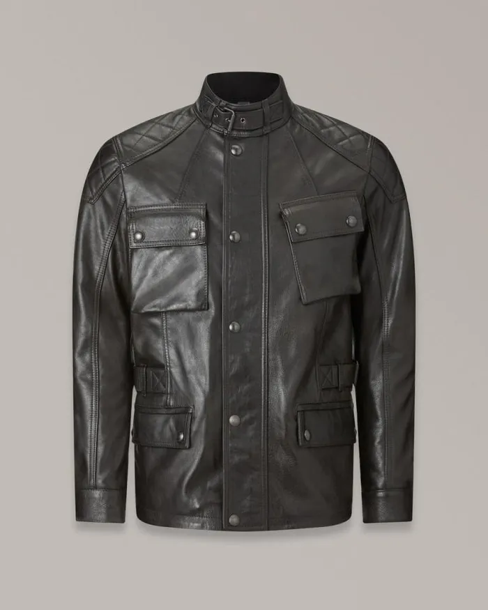 Leather Jackets Men Belstaff Turner Motorcycle Jacket Antique Black