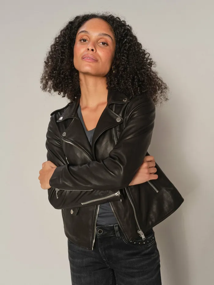 Leather MMMitchel Mol Leather Jacket Black MOS MOSH Women Leather MMMitchel Mol Leather Jacket Black MOS MOSH Women