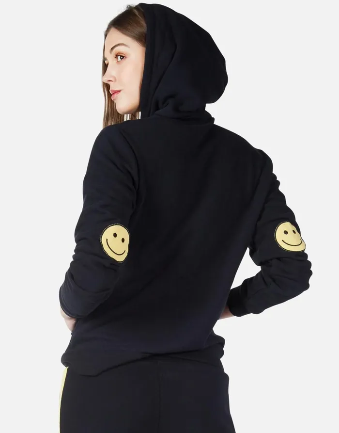 Lennox Happy Smiley Black Women039s Lauren Moshi Hoodies