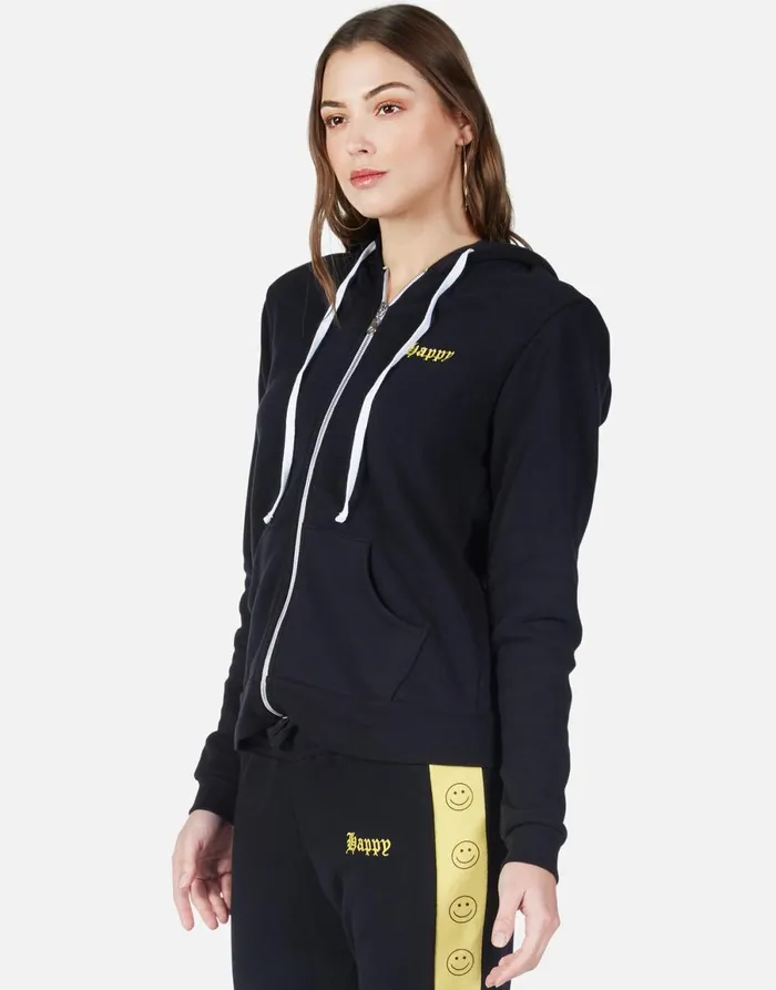 Lennox Happy Smiley Black Women039s Lauren Moshi Hoodies