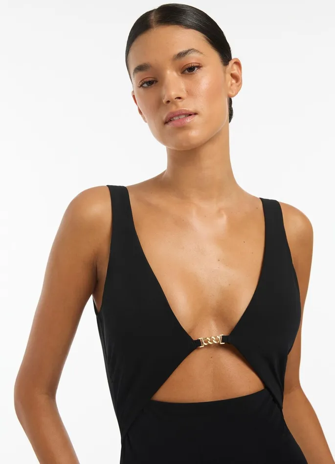 Lien Plunge One Piece Black Women JETS Australia Plunge One Piece