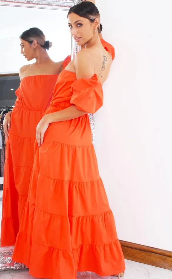 Lila Orange Bardot Balloon Sleeve Gypsy Maxi Dress Women Missfiga Maxi Dresses Lila Orange Bardot Balloon Sleeve Gypsy Maxi Dress Women Missfiga Maxi Dresses