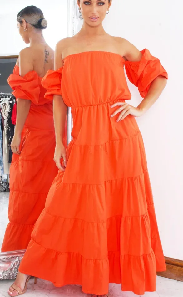 Lila Orange Bardot Balloon Sleeve Gypsy Maxi Dress Women Missfiga Maxi Dresses Lila Orange Bardot Balloon Sleeve Gypsy Maxi Dress Women Missfiga Maxi Dresses