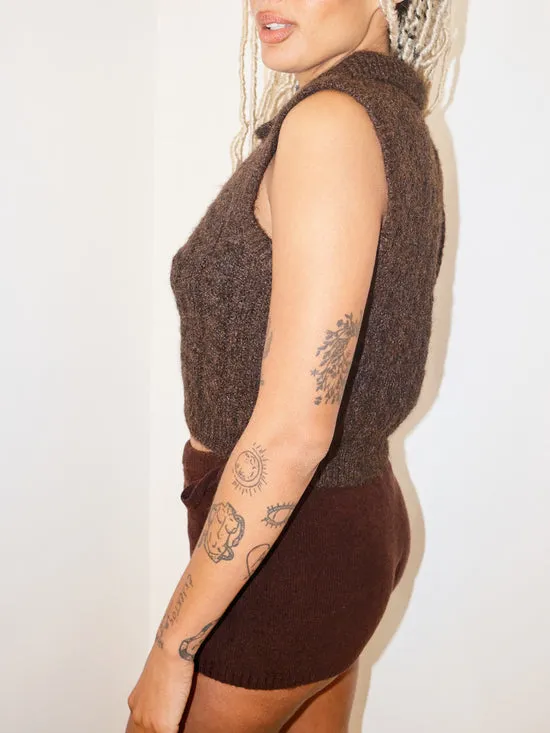 Lisa Says Gah Bottoms Women Knit Shorts Brown