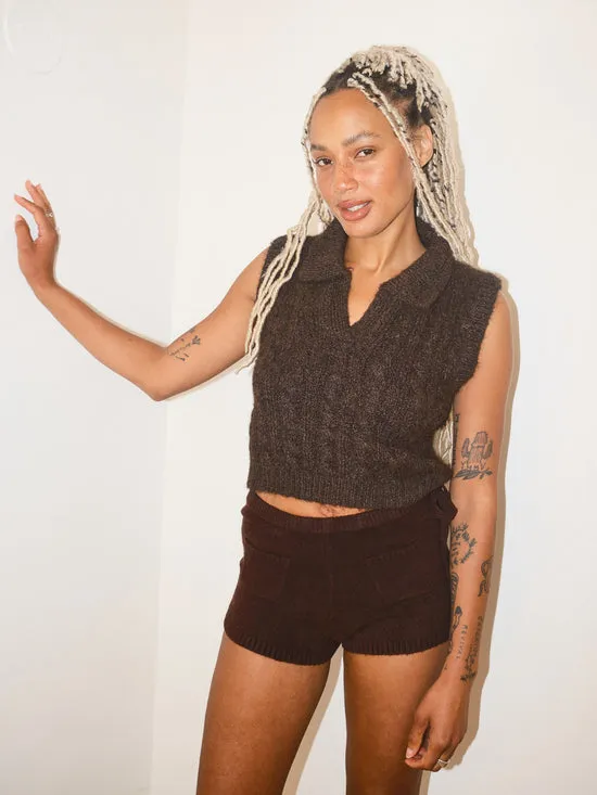 Lisa Says Gah Bottoms Women Knit Shorts Brown