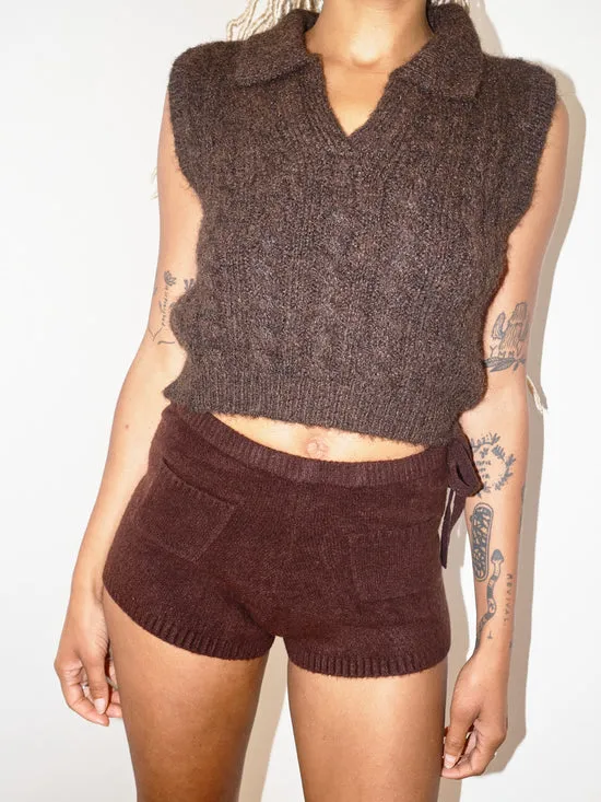 Lisa Says Gah Bottoms Women Knit Shorts Brown